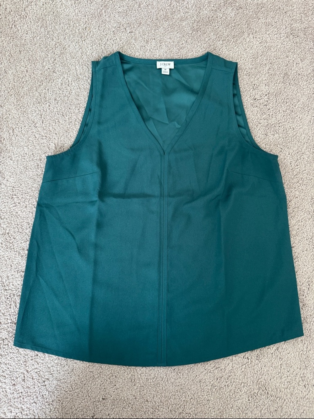 J. Crew Factory Teal V-Neck Sleeveless Shell Top
